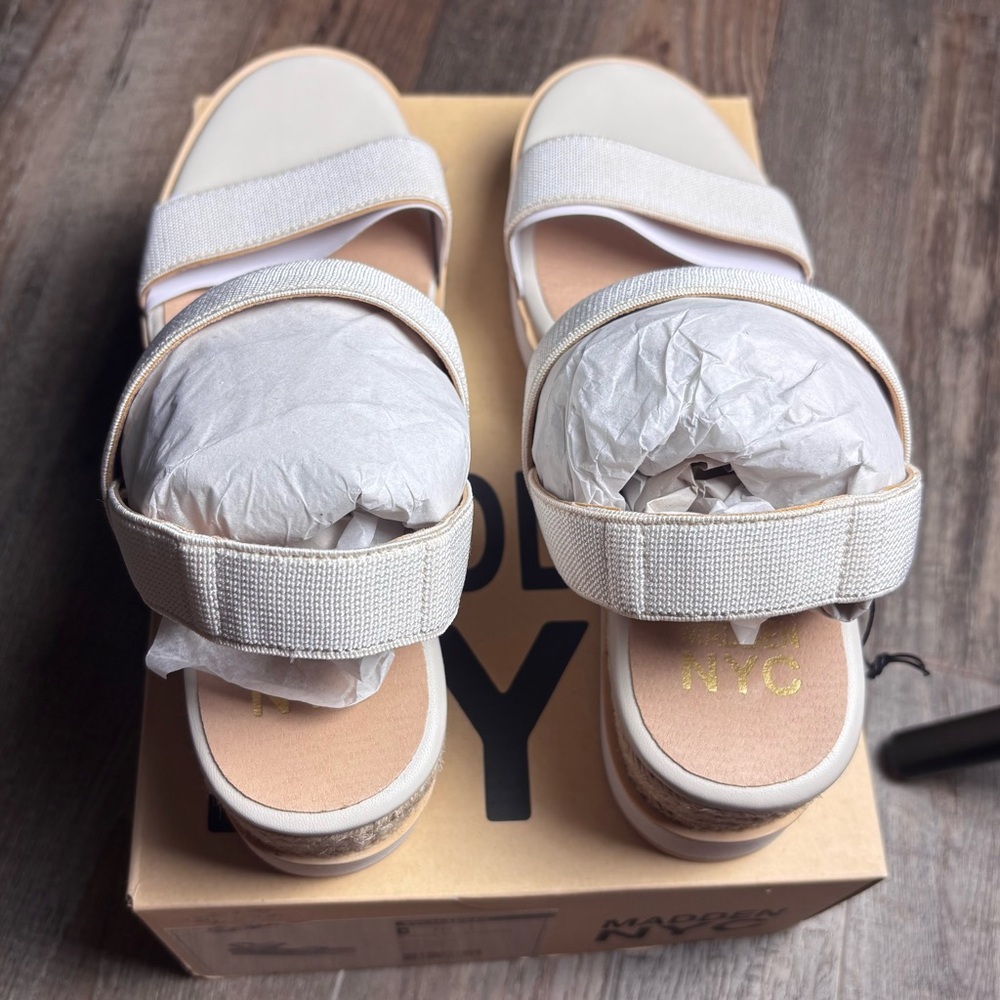 Women's White Platform Sandals - Picture 4 of 5
